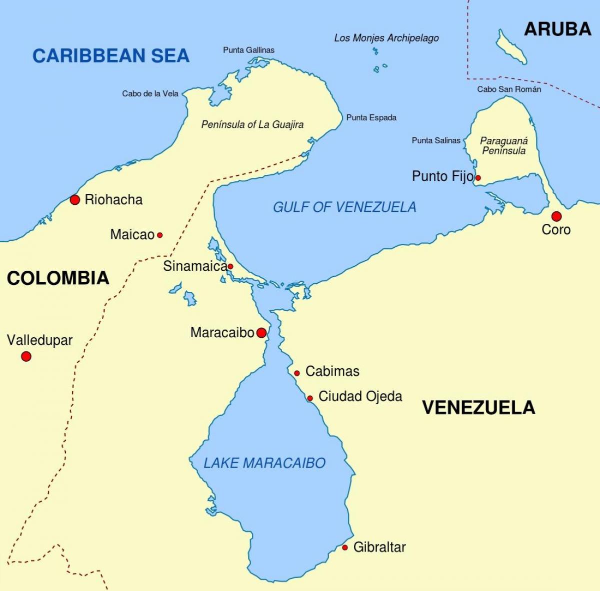 kort over bugten venezuela