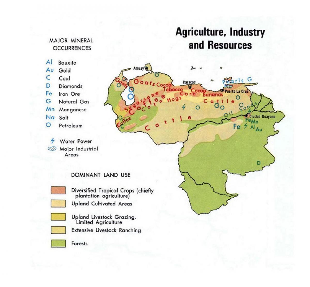 kort venezuelas naturressourcer