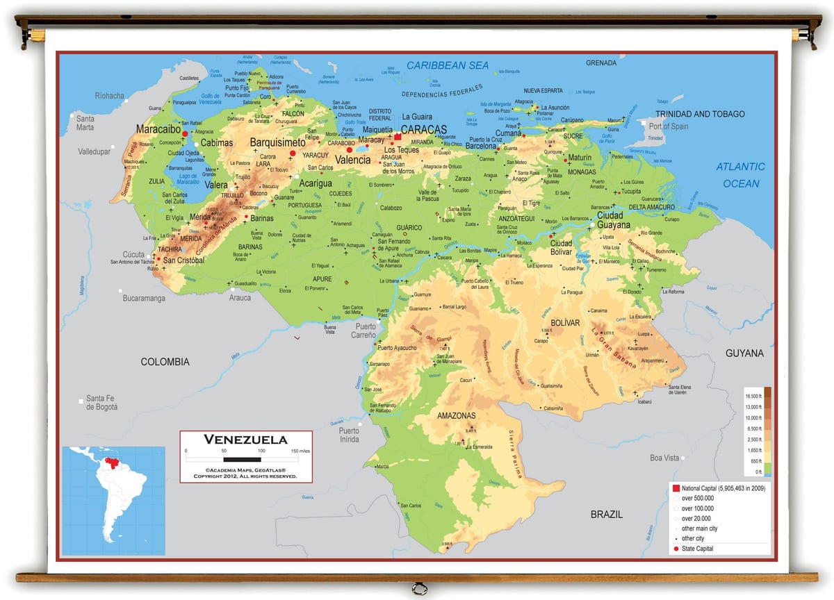 kort i venezuela højde