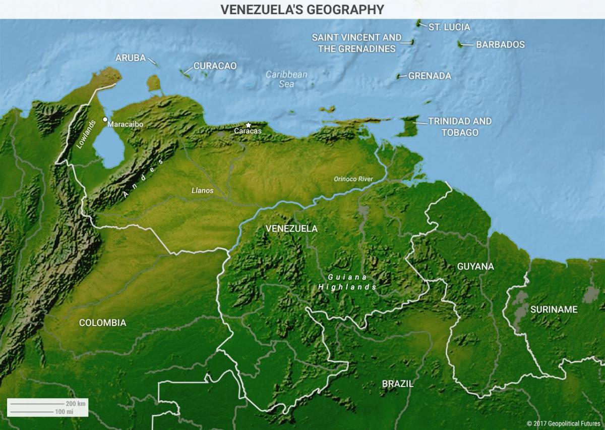 kort i venezuela geografi
