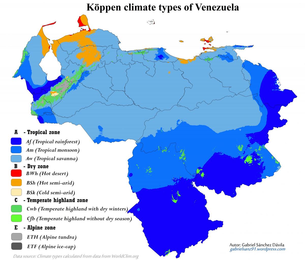 kort i venezuela klima
