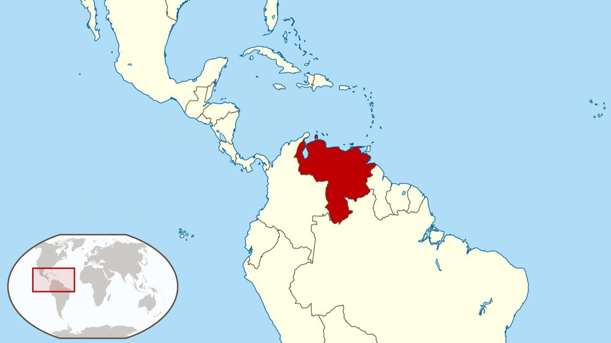 venezuela på kort over sydamerika