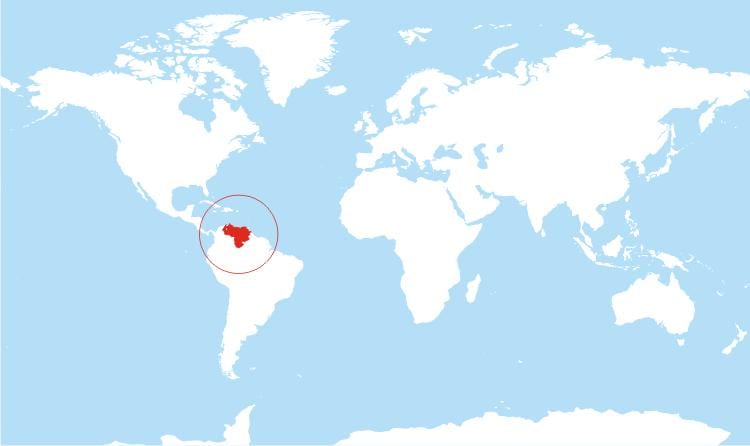kort i venezuela placering på verden