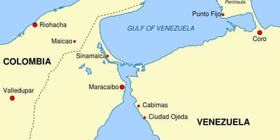 Kort over bugten venezuela