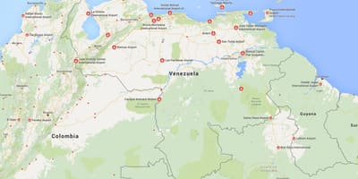 Kort i venezuela lufthavne