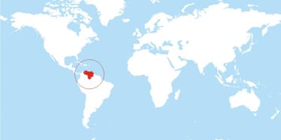 Kort i venezuela placering på verden