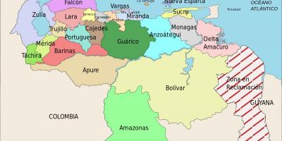 Kort i venezuela stater