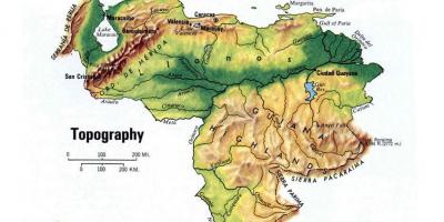 Kort i venezuela topografisk